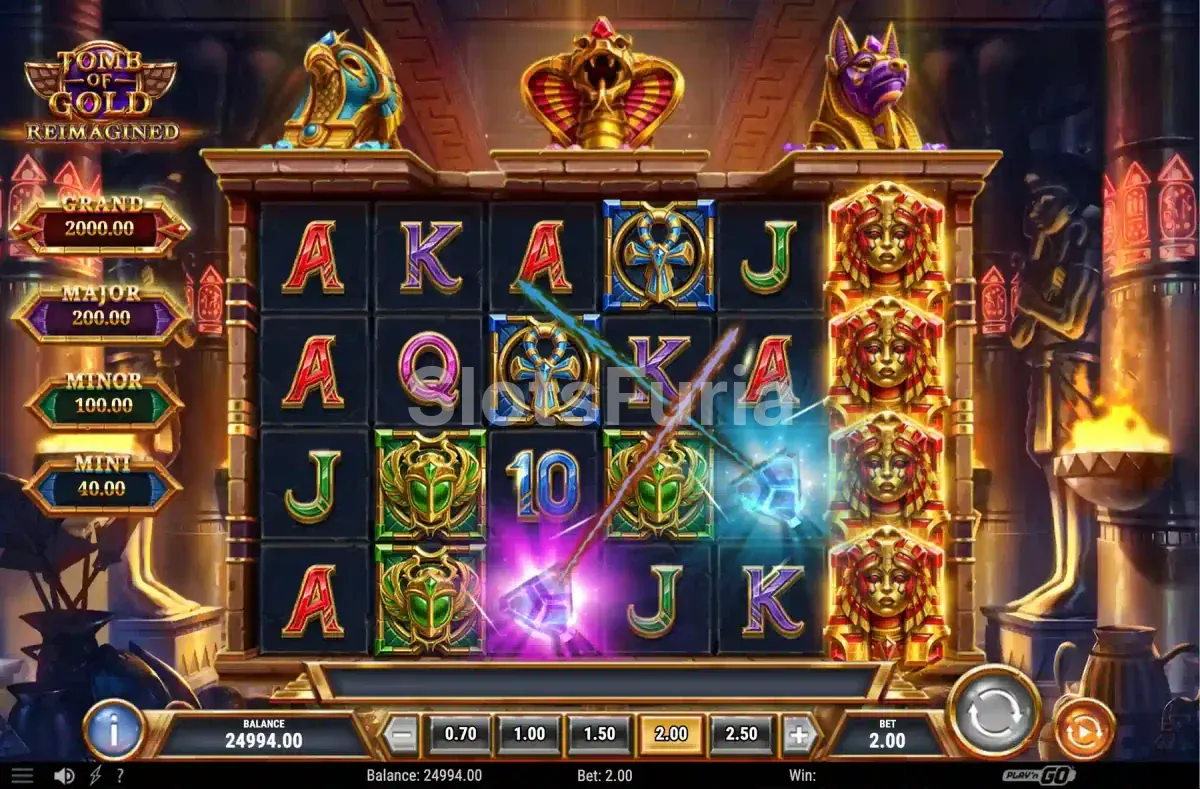 Segunda vista del juego base mostrando los rouleaux de Tomb of Gold Reimagined
