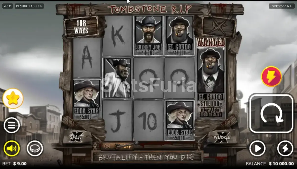 Juego base de Tombstone RIP, tragamonedas de Nolimit City