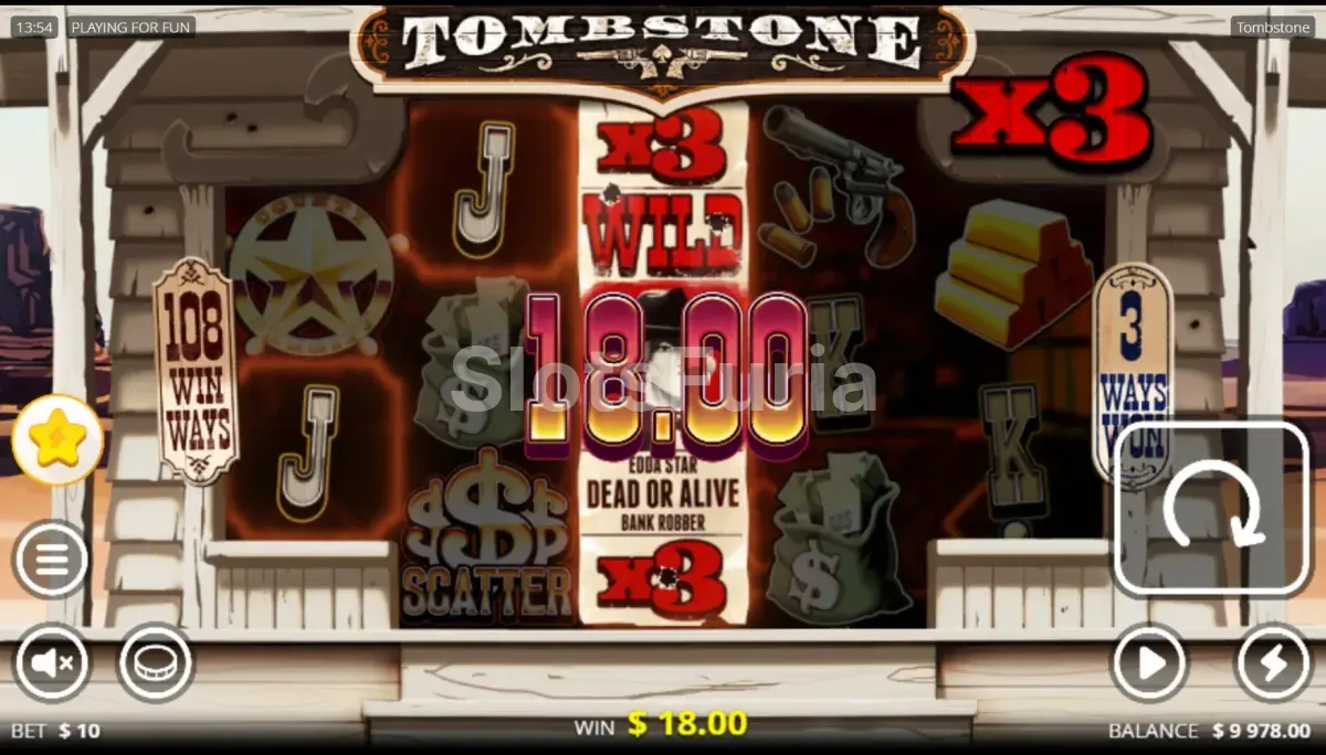 Resultado de giro con múltiples Wilds activos en Tombstone
