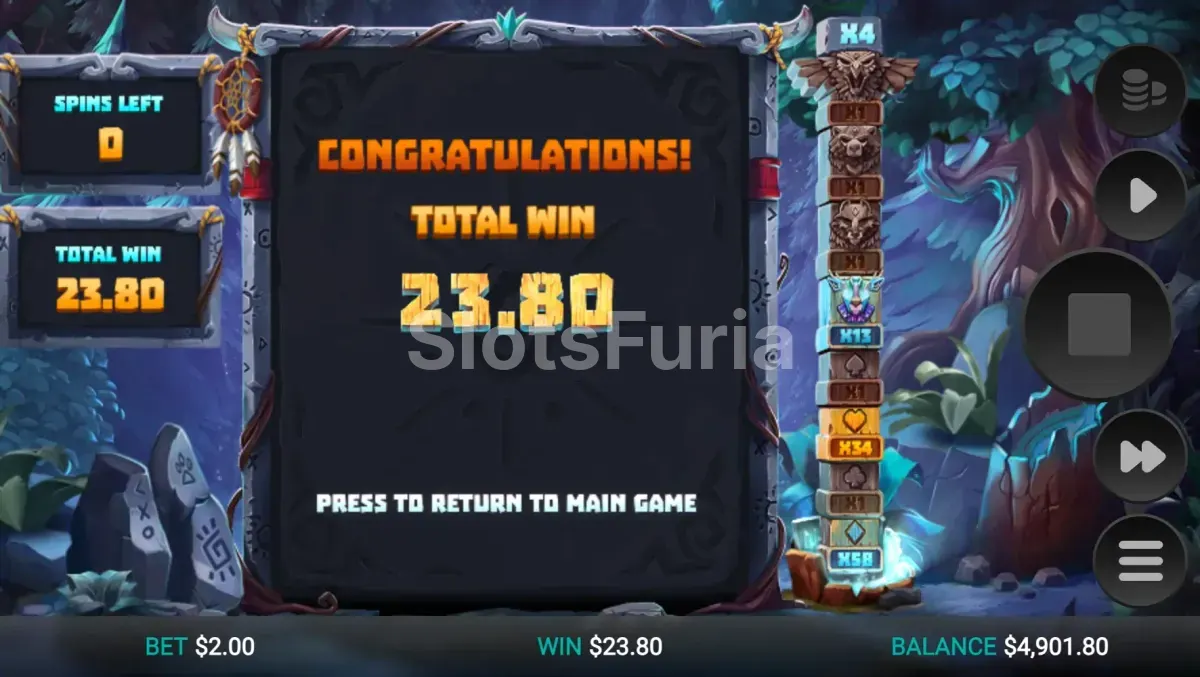 Gran victoria conseguida en Totem Guardians Dream Drop