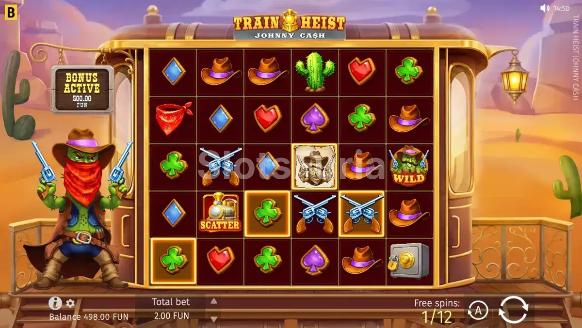 Ronda de giras gratis activada en Train Heist Johnny Cash