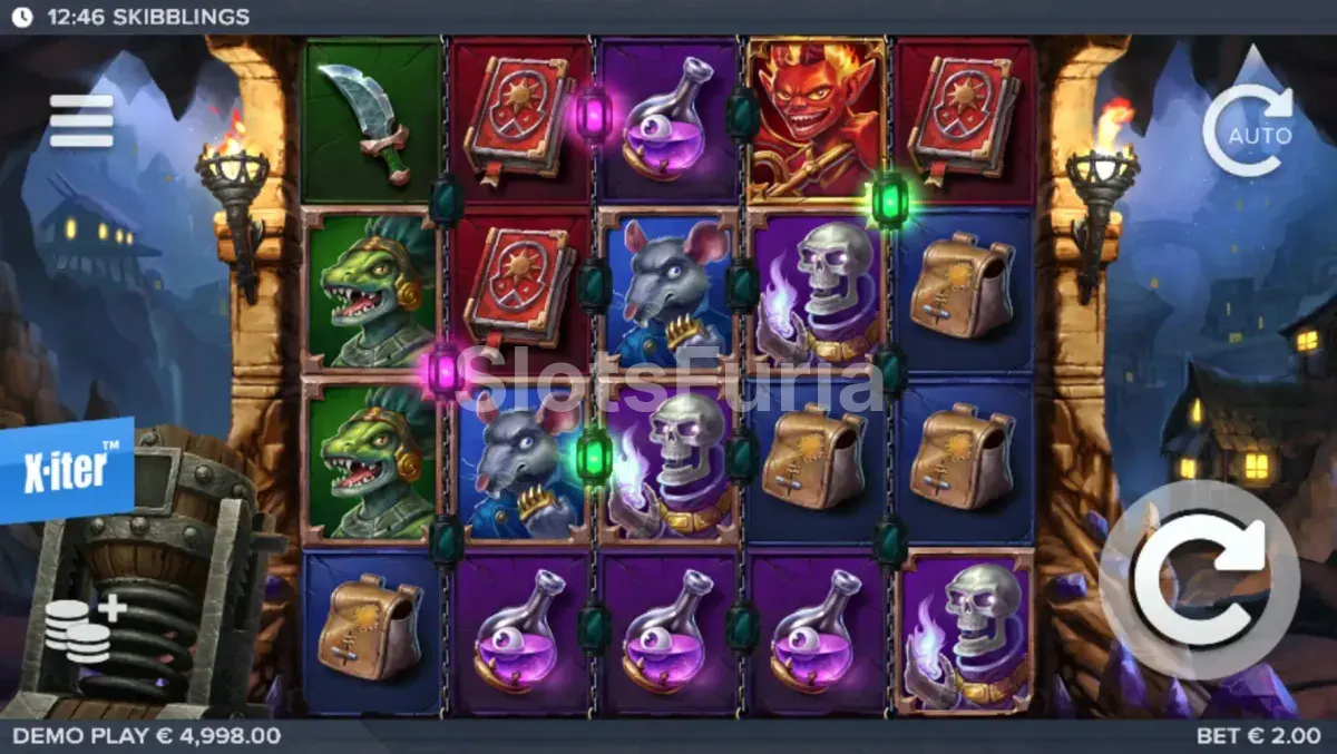 Pantalla principal del juego base de Trash Mobs con sus 5 rodillos