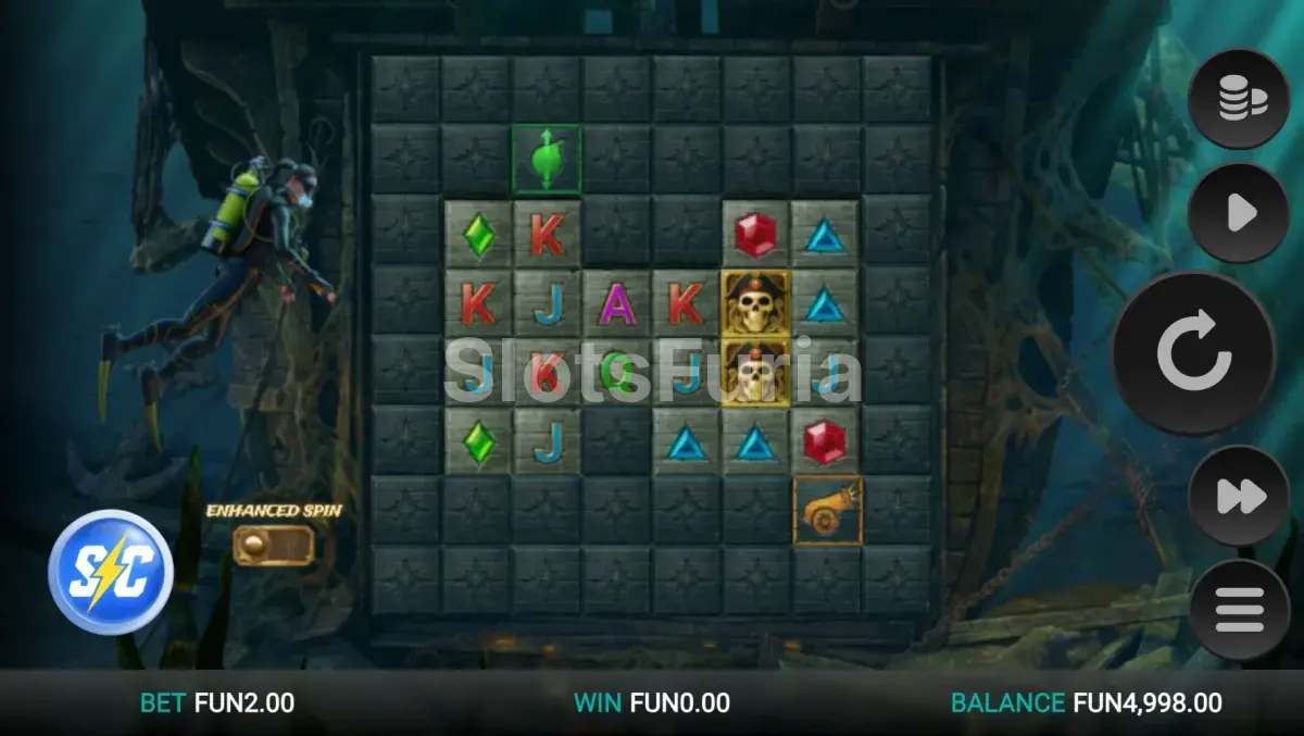 Juego base de Treasure Tumble con cuadrícula 8x8
