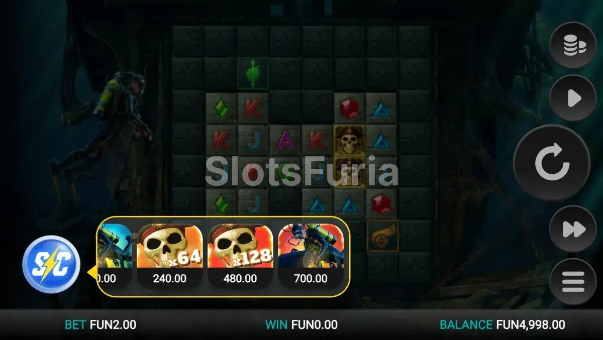Opciones de compra de bonus en Treasure Tumble de Relax Gaming