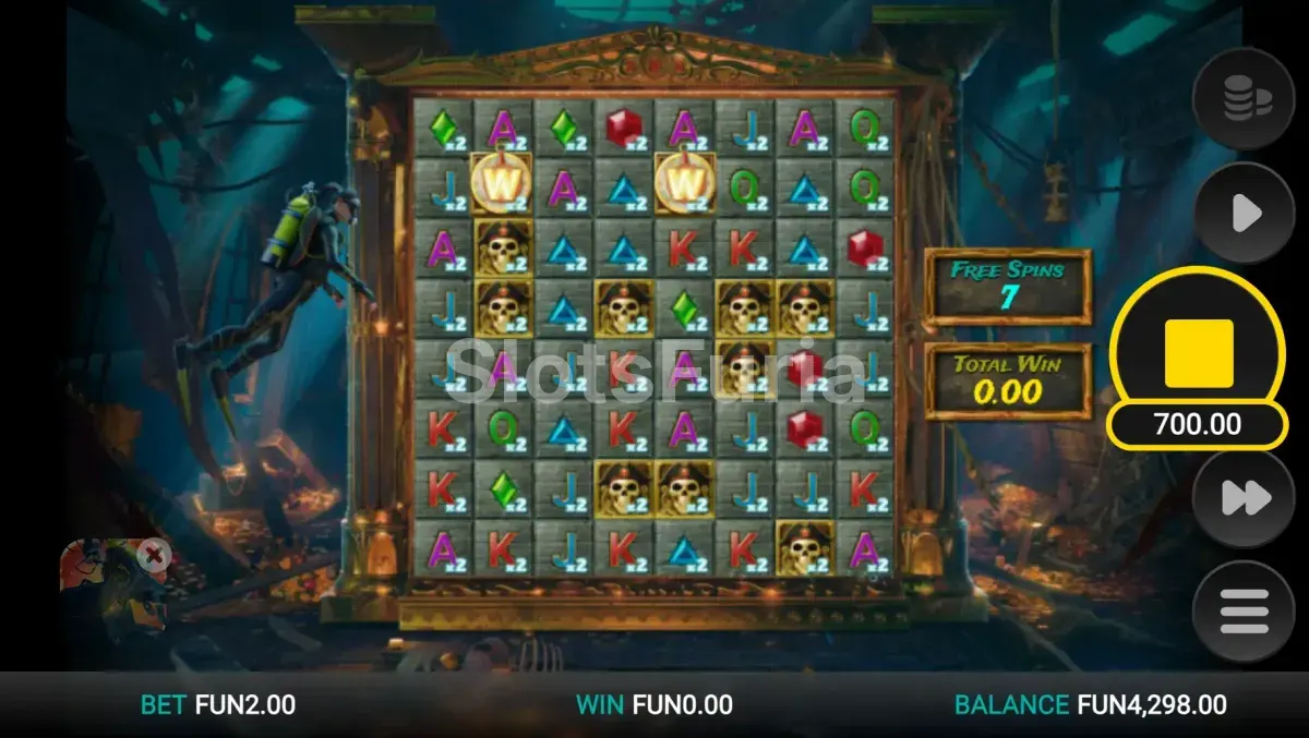 Ronda de giros gratis en Treasure Tumble con compass wilds activos