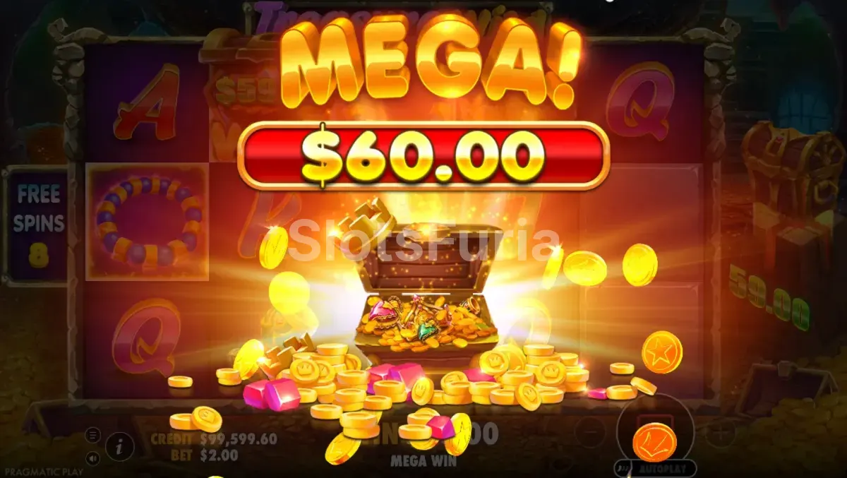 Gran victoria conseguida en Treasure Wild con multiplicador máximo