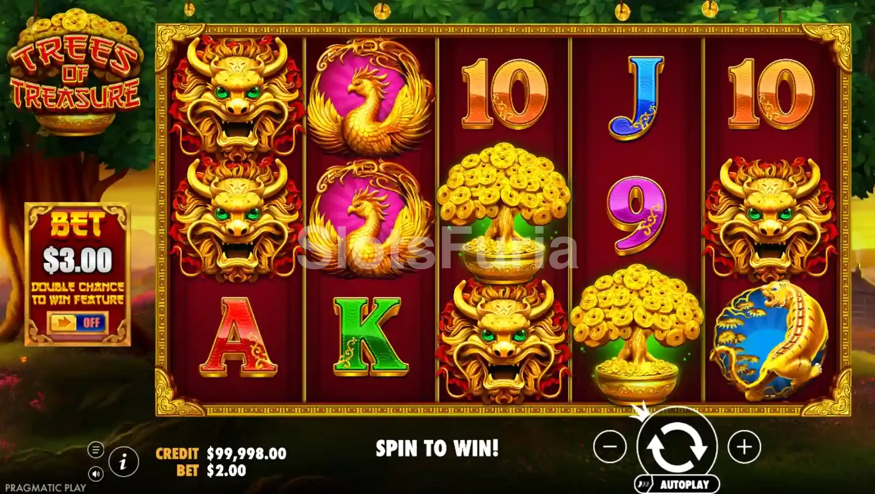 Pantalla principal del juego Trees of Treasure de Pragmatic Play