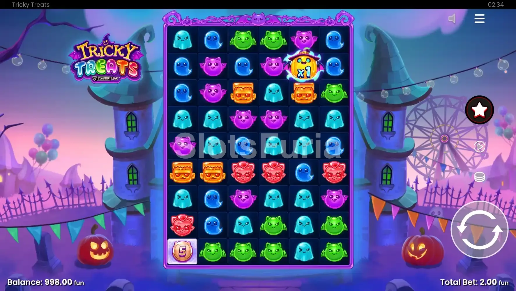 Pantalla principal del juego base de Tricky Treats