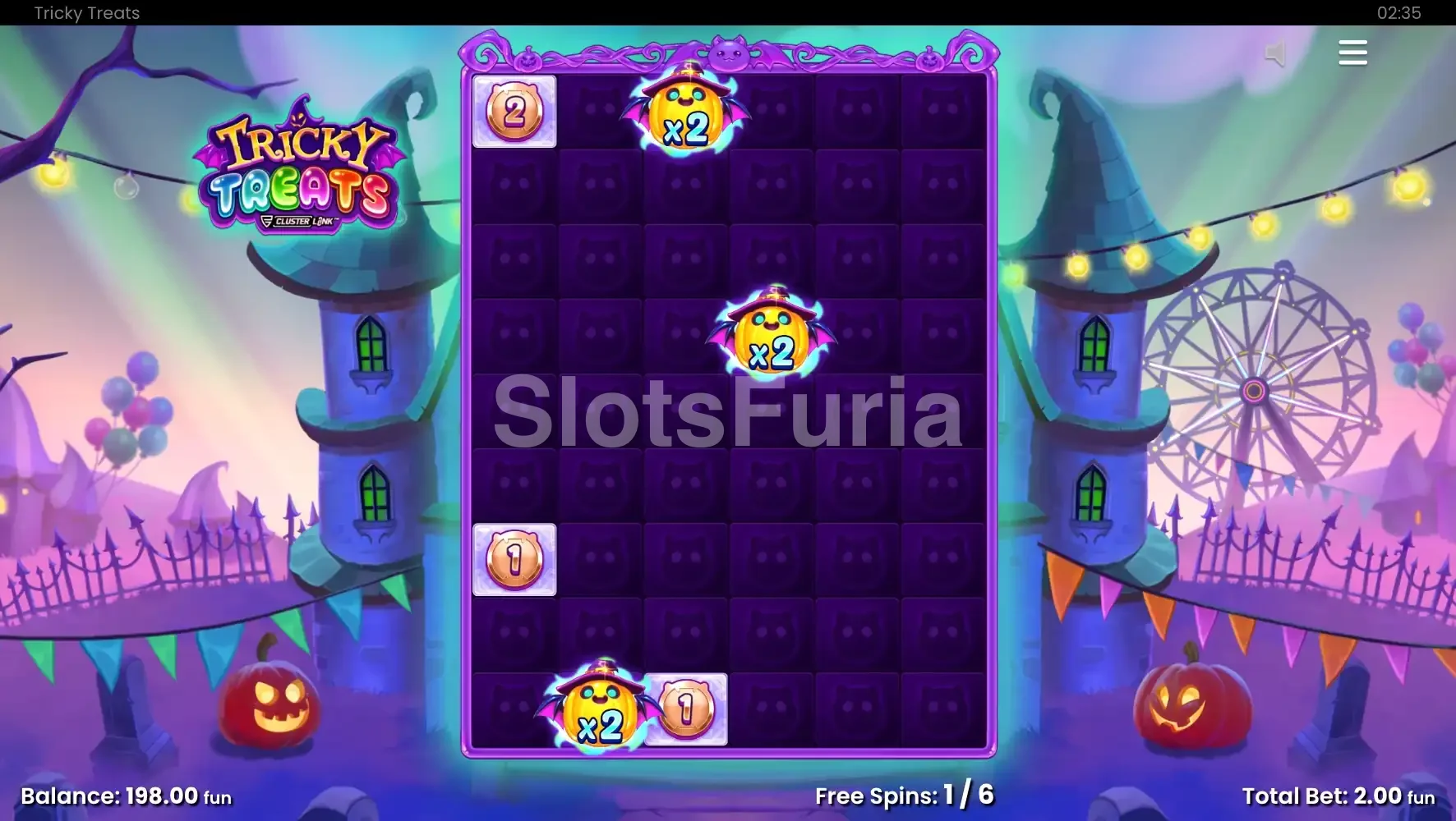 Ronda de giros gratuitos activa en Tricky Treats