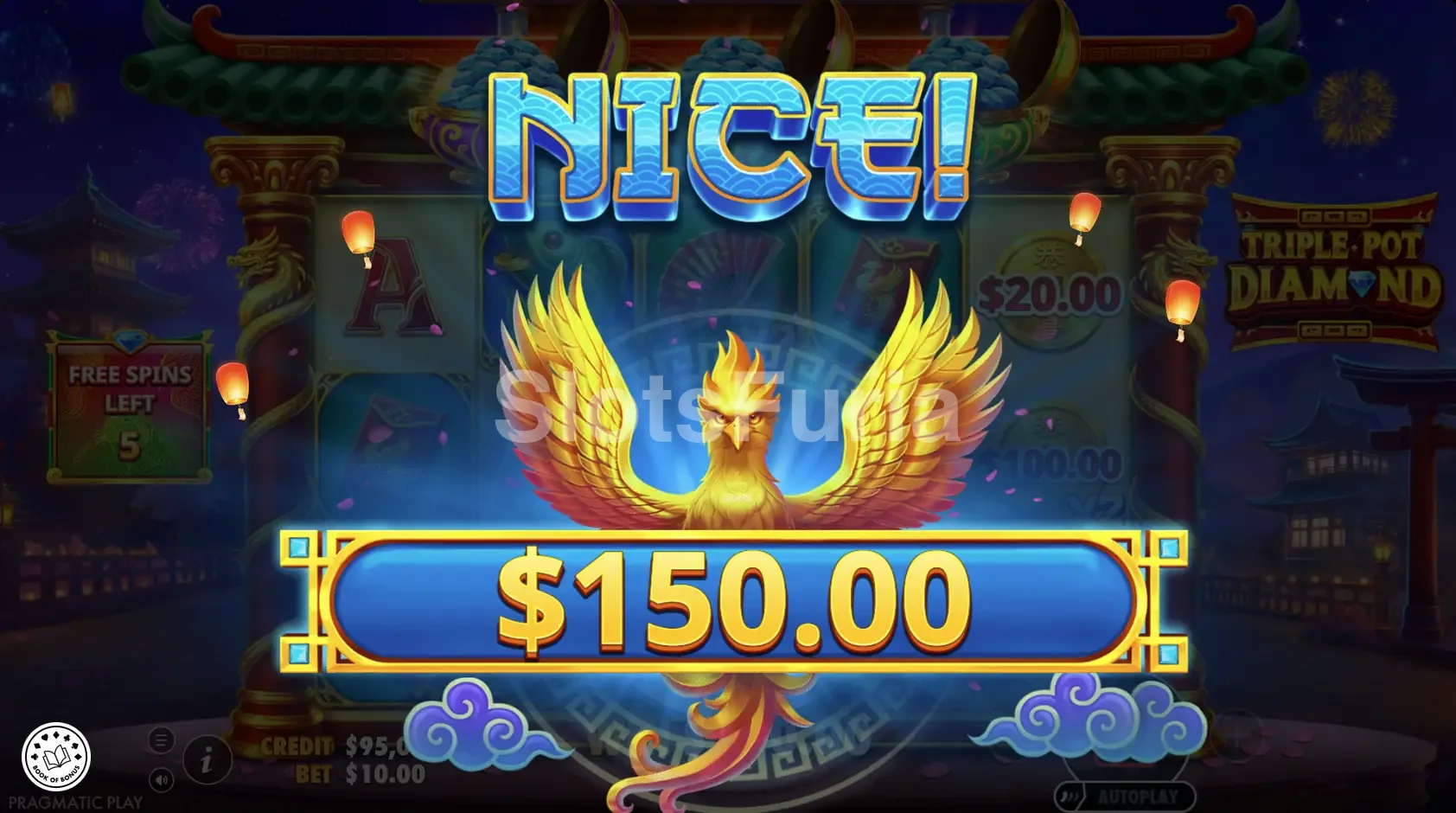Gran victoria en Triple Pot Diamond con los botes máximos activados