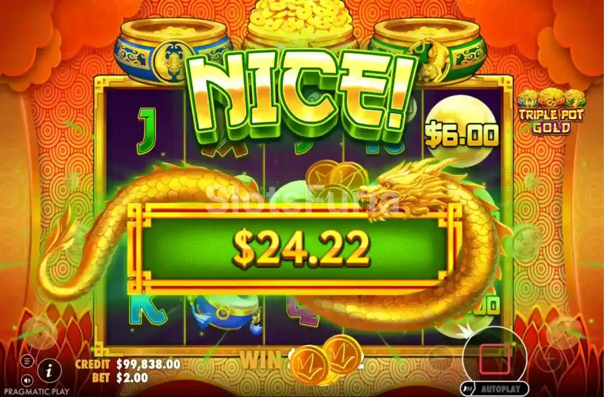 Pantalla de gran premio en Triple Pot Gold