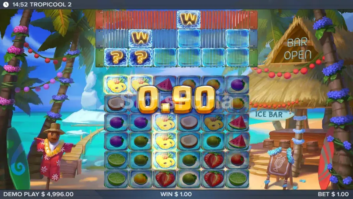 Gran victoria en Tropicool 2 con multiplicadores activos