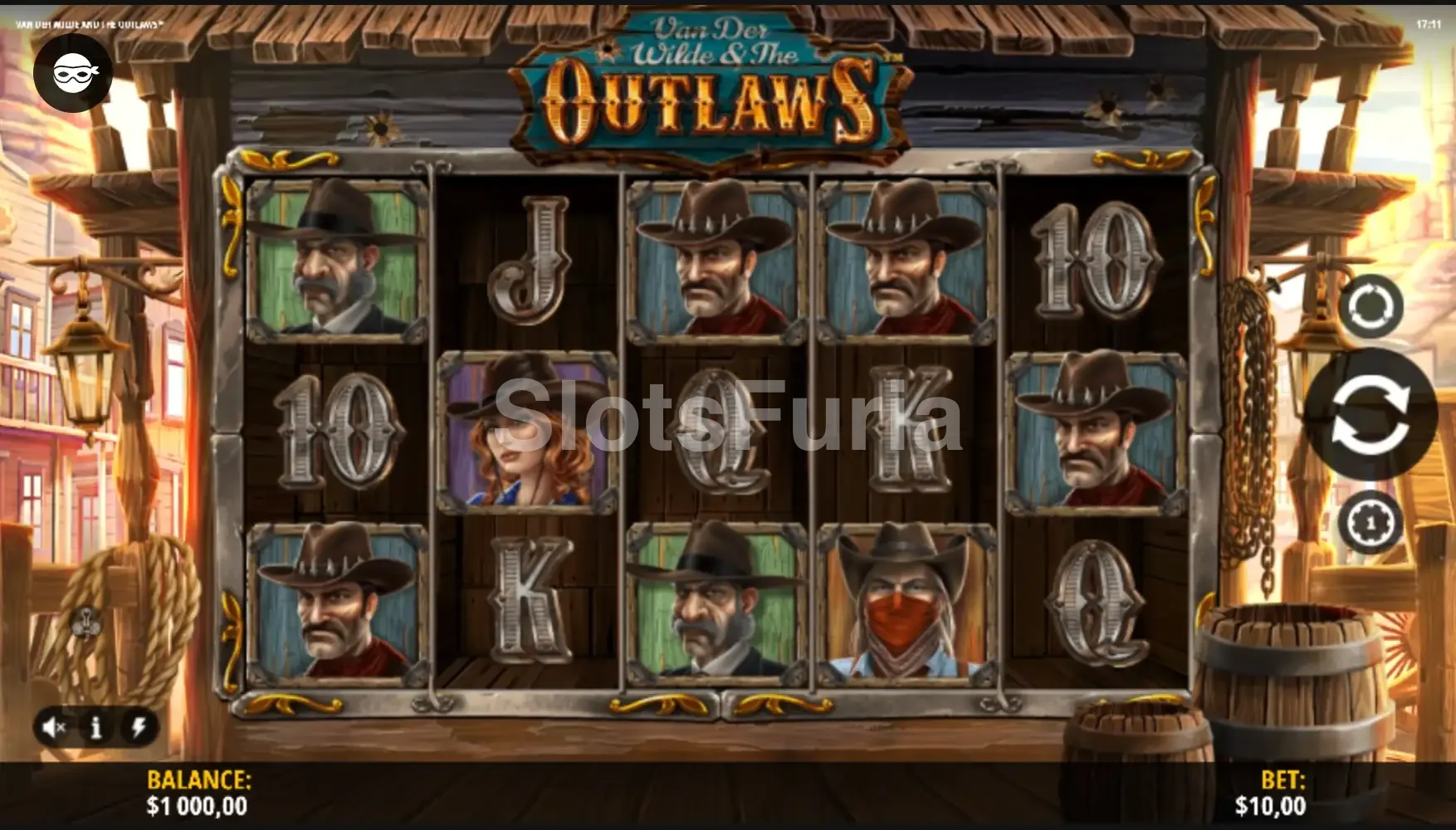 Juego base de Van Der Wilde & The Outlaws con sus cinco rodillos y atmósfera western
