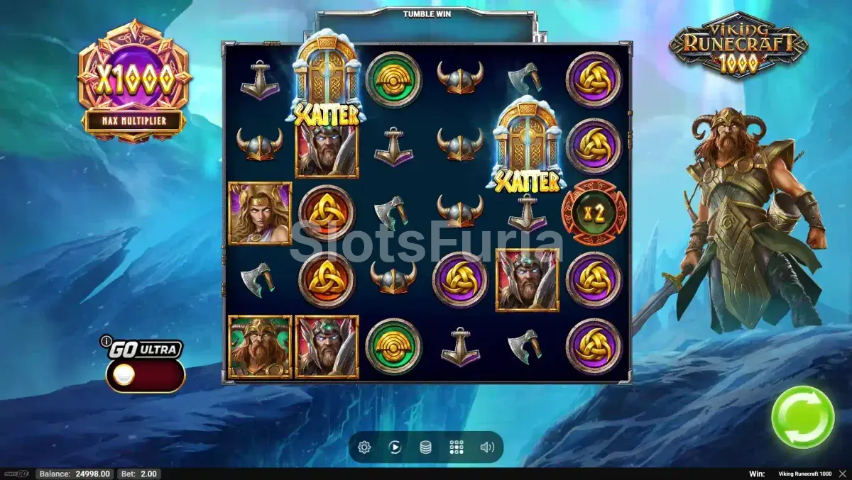 Juego base de Viking Runecraft 1000 con paisaje helado y runas brillantes