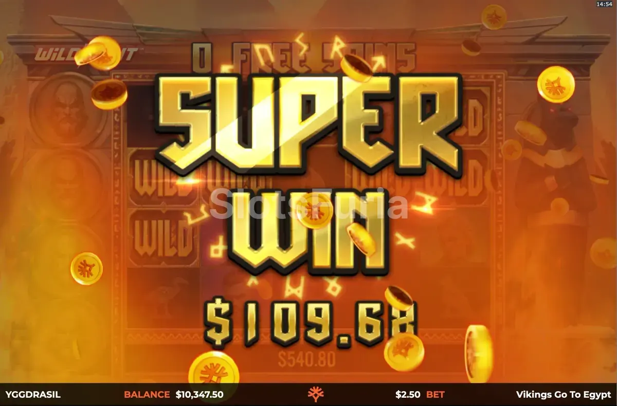 Gran victoria en Vikings Go To Egypt Wild Fight con el contador de premios disparado