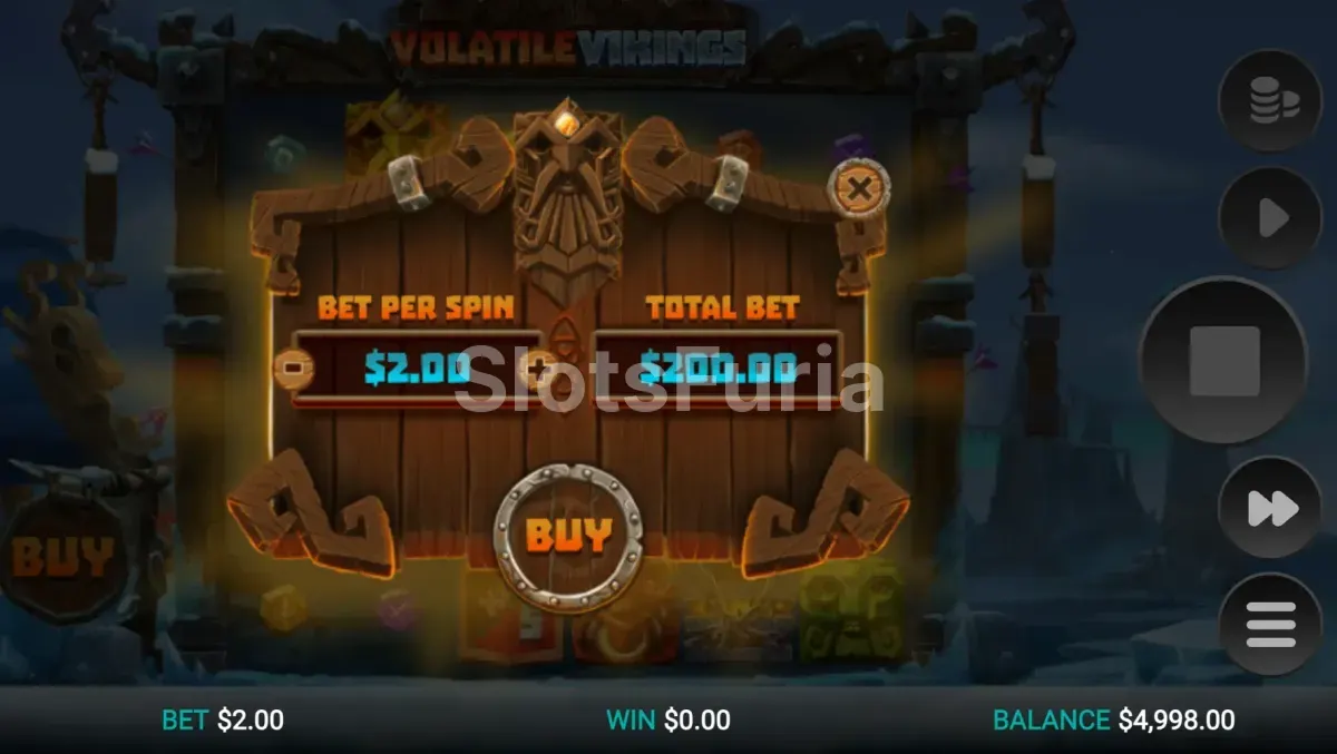 Función de compra de bono en la slot Volatile Vikings