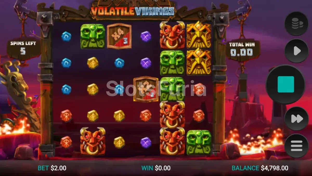 Ronda de giros gratis activada en Volatile Vikings