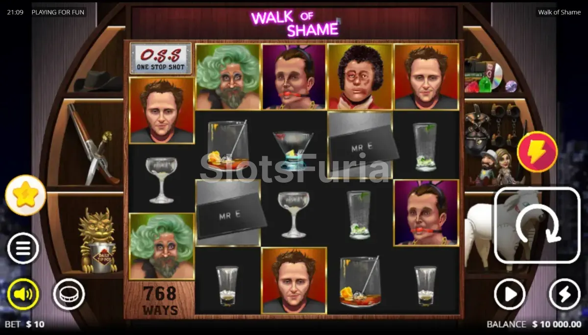 Pantalla principal del juego base en Walk of Shame