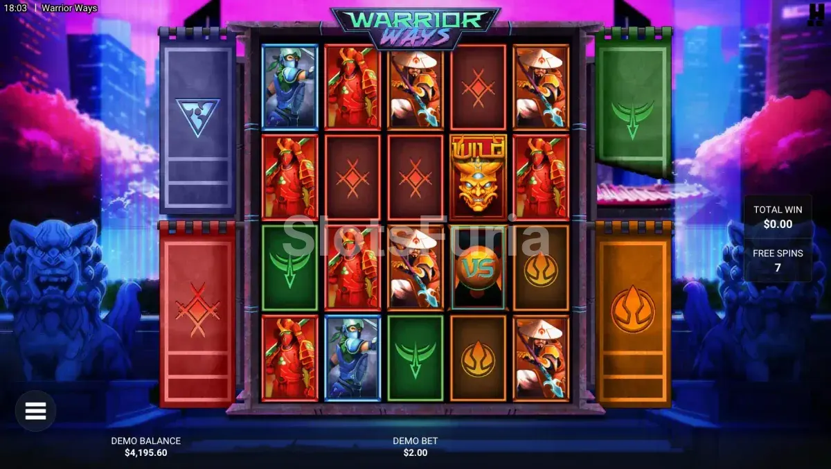Free spins del bonus Conquest en la tragamonedas Warrior Ways