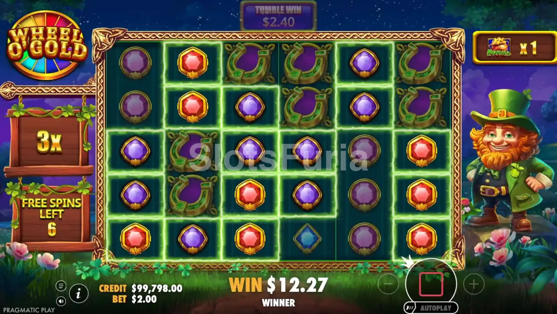 Ronda de giros gratuitos de Wheel O'Gold en plena acción