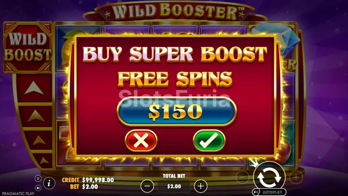 Opción de compra de bonus en Wild Booster de Pragmatic Play
