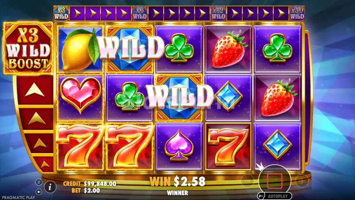 Ronda de giros gratis en Wild Booster con la barra de multiplicadores activa