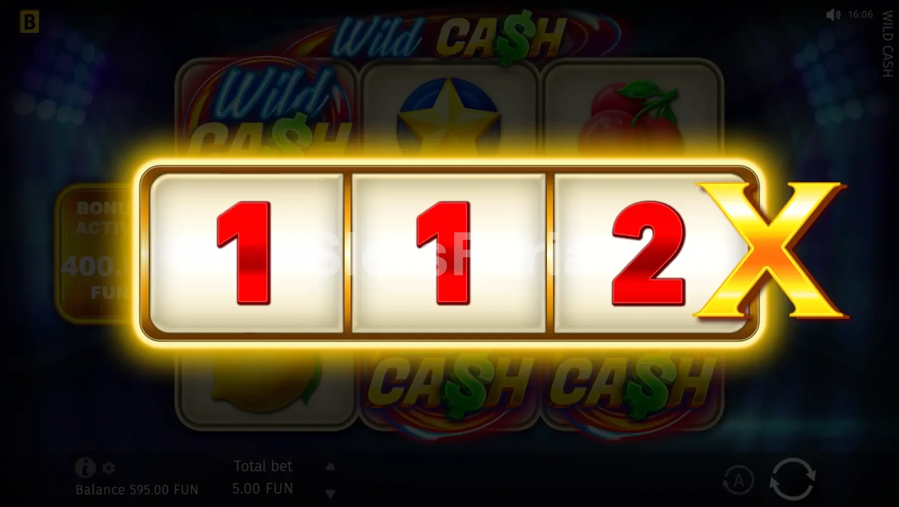 Ronda de giros especiales activada en Wild Cash