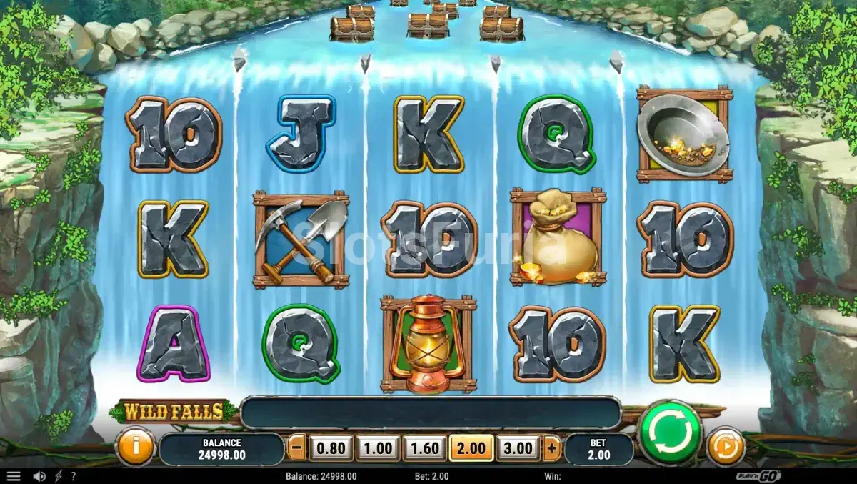Vista del juego base de Wild Falls con la selva en plena acción