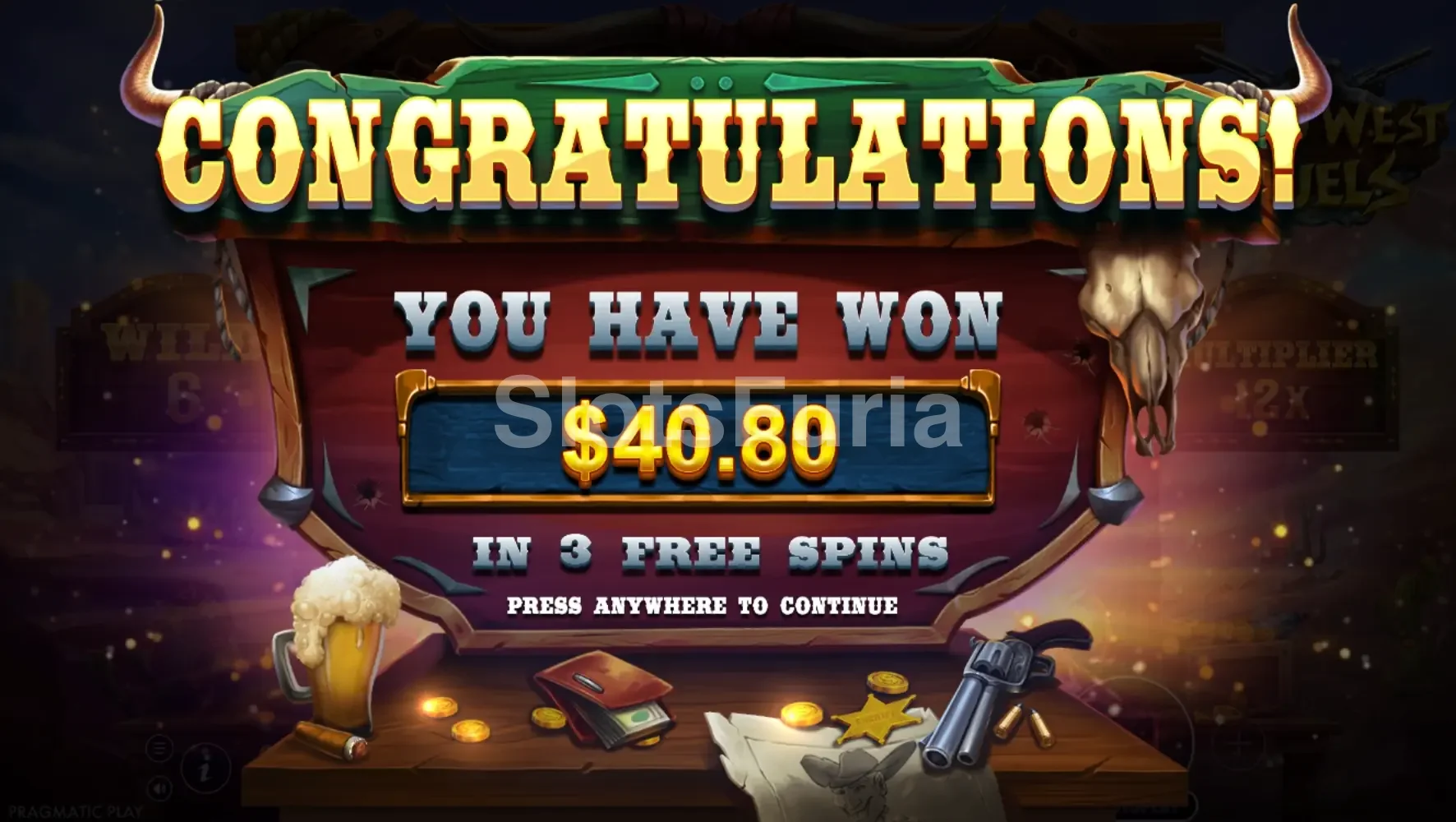 Gran victoria conseguida en Wild West Duels con multiplicador alto