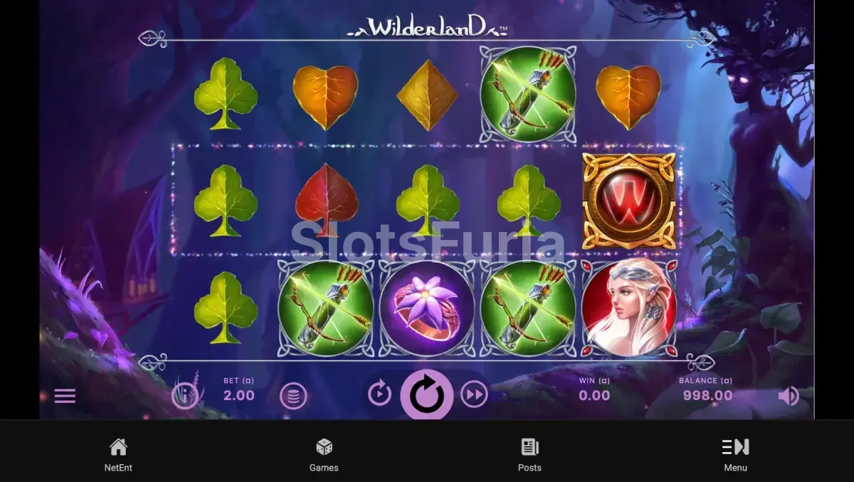 Pantalla principal de Wilderland con el bosque mágico de fondo