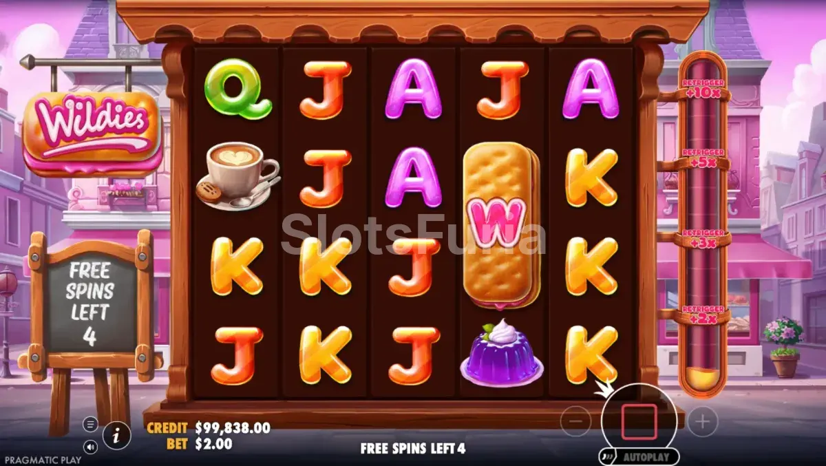 Ronda de giros gratis en la slot Wildies con wilds en movimiento