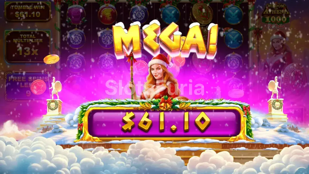 Gran victoria en Wisdom of Athena 1000 Xmas con multiplicador elevado