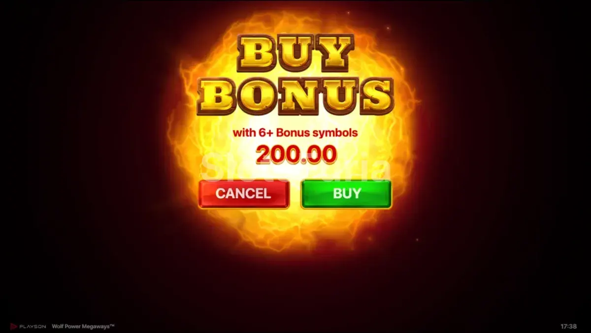 Función de compra de bonus disponible en Wolf Power Megaways