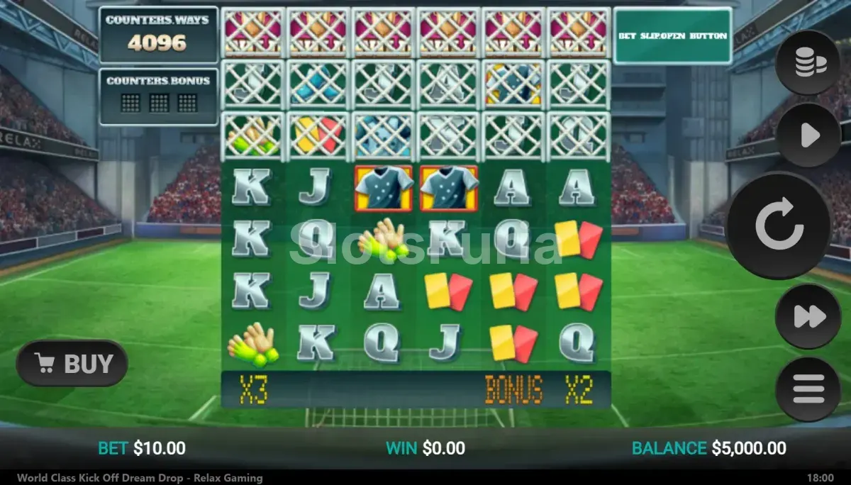 Pantalla principal del juego base de World Class Kick Off Dream Drop