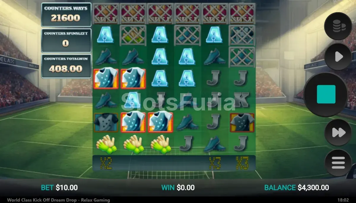 Ronda de giros gratis de World Class Kick Off Dream Drop en plena acción