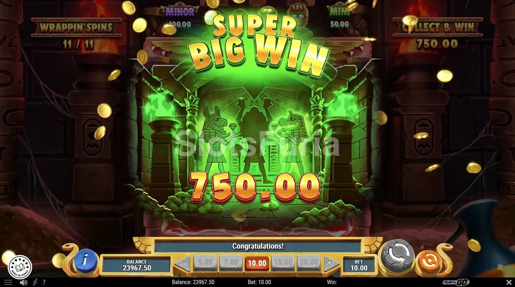 Gran victoria conseguida en Wrappin' Gold tras una ronda épica