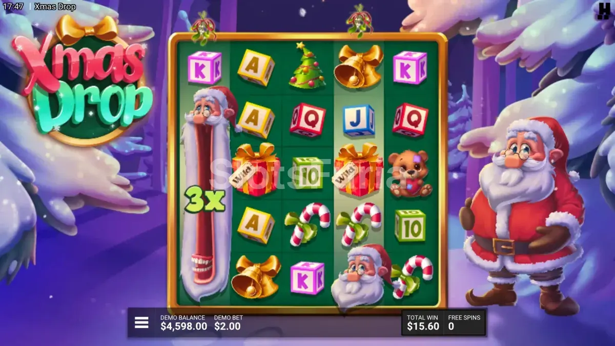 Ronda de giros gratuitos activada en la tragamonedas Xmas Drop