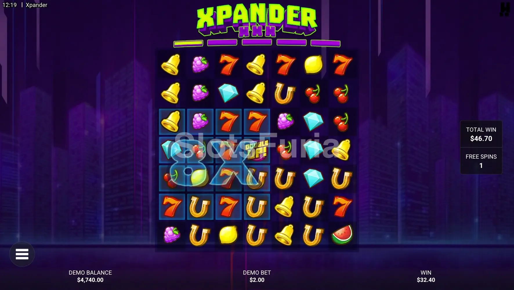 Ronda de giros gratis de Xpander con el Hopper activo