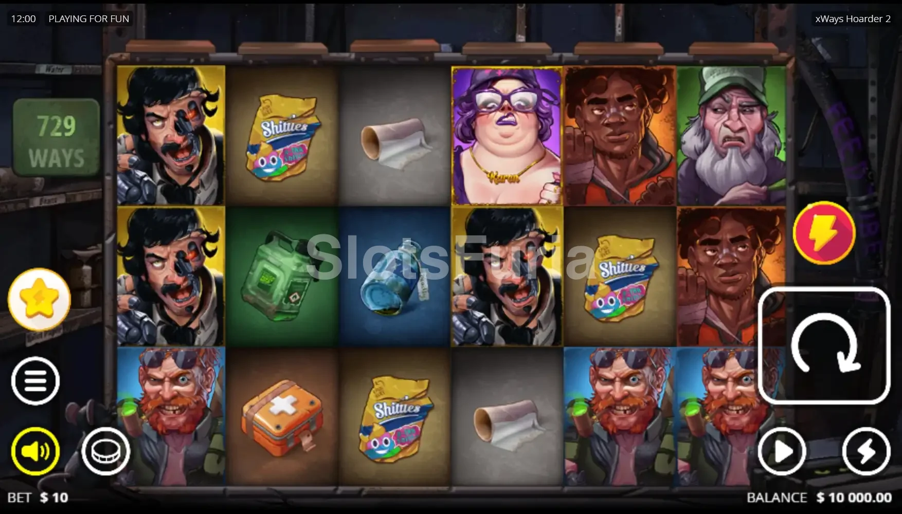 Pantalla principal del juego base en xWays Hoarder 2