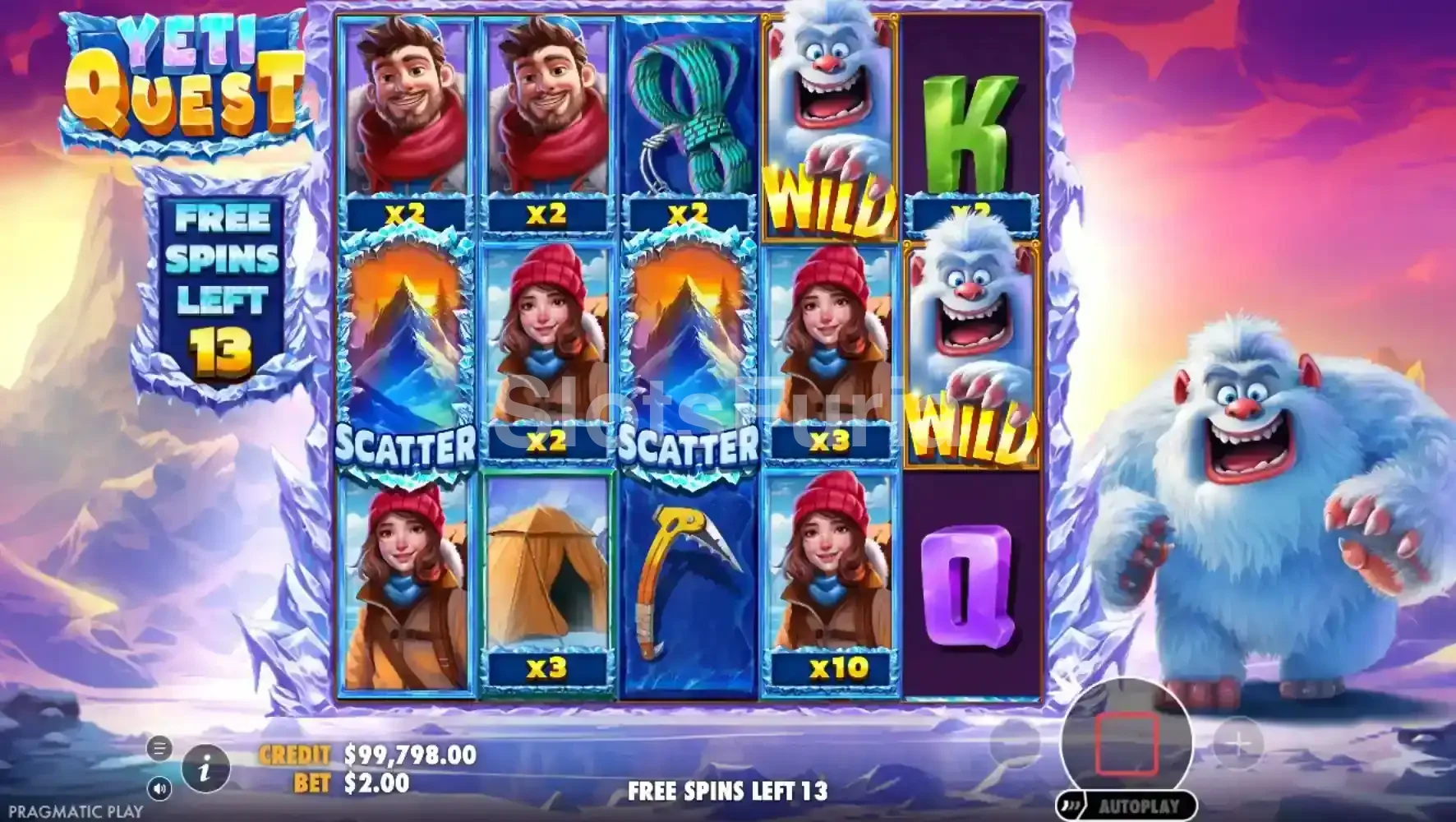 Ronda de giros gratis activa en Yeti Quest