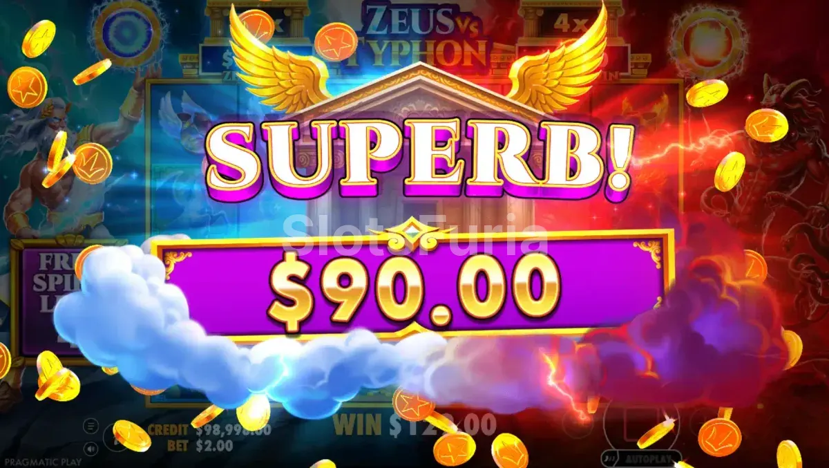 Gran victoria en Zeus vs Typhon la tragamoneda de Pragmatic Play
