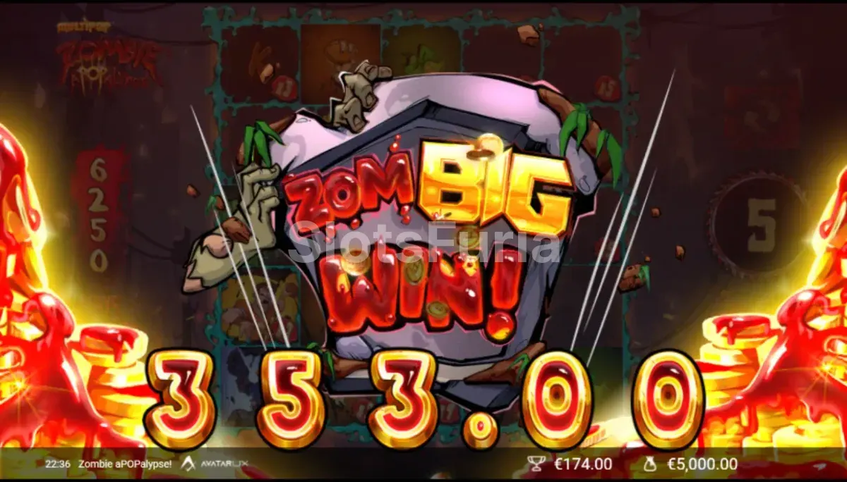 Gran victoria en Zombie APOPalypse con multiplicadores máximos activos