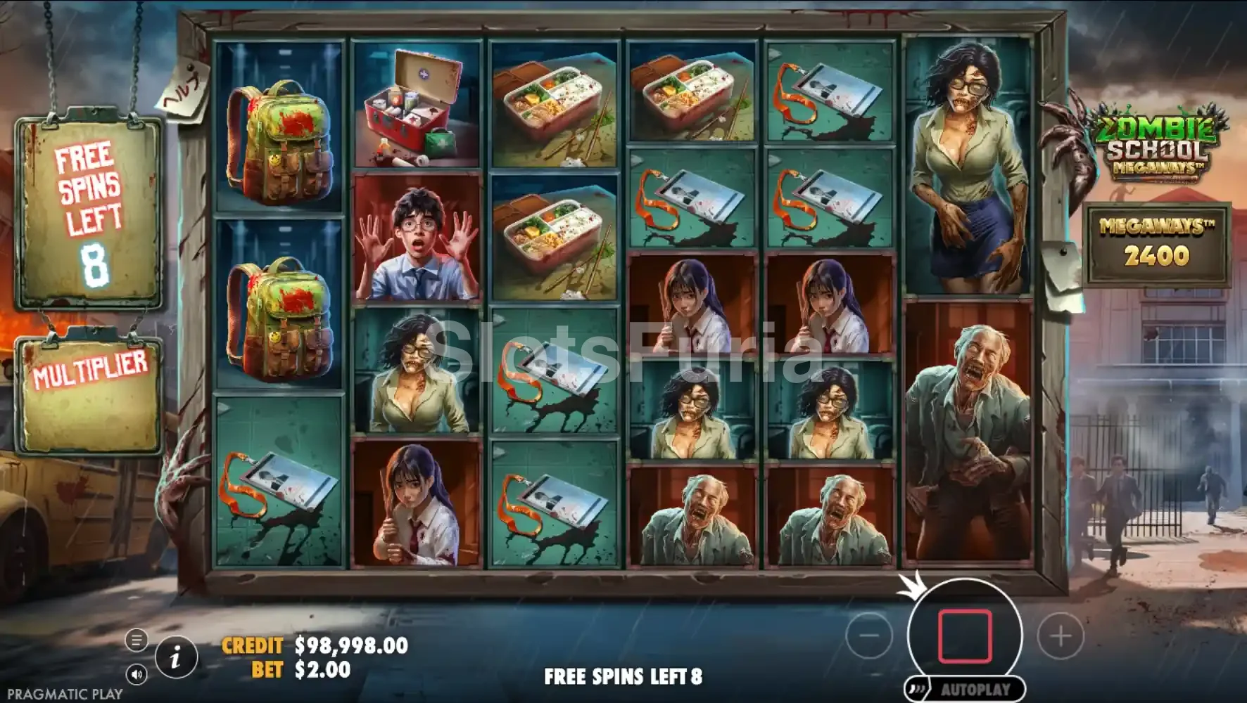 Ronda de giros gratuitos en Zombie School Megaways